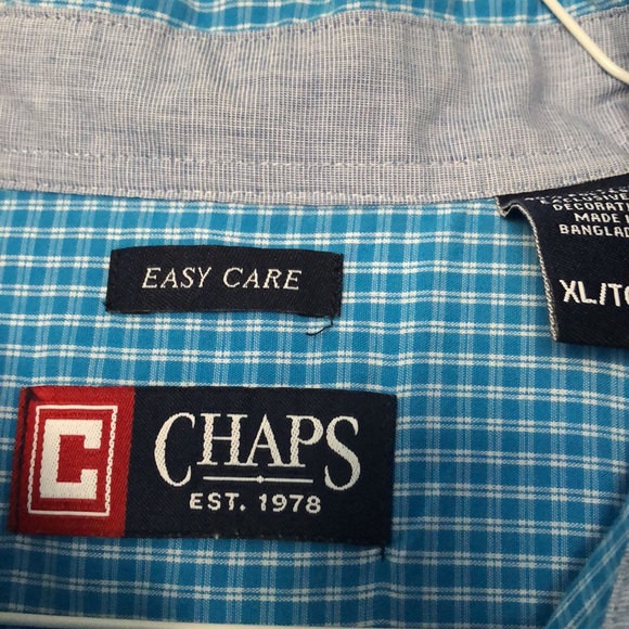Chap’s Men’s short sleeve button shirt w/pocket - Picture 3 of 3
